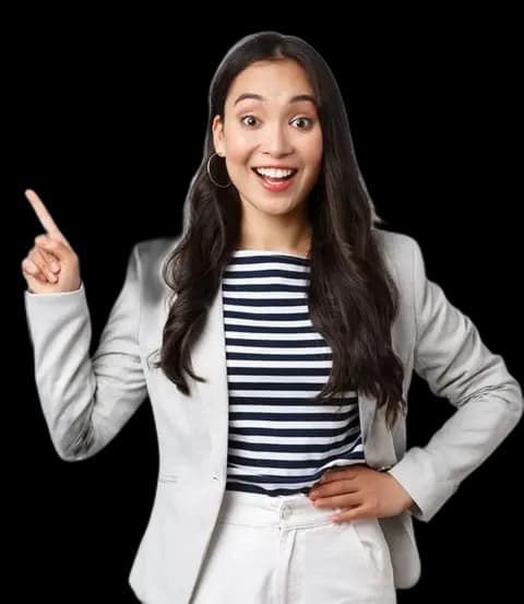 Employee pointing while reviewing an expense on her phone, about to submit it through Mocha Snap