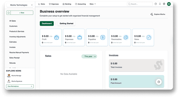 Professional Services accounting dashboard